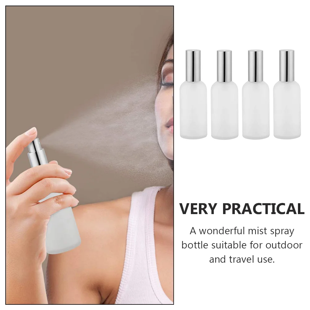 4 Pcs Spray Perfume Bottle 100ml Essential Oil Bottles for Hair Glass Refillable Storage Travel