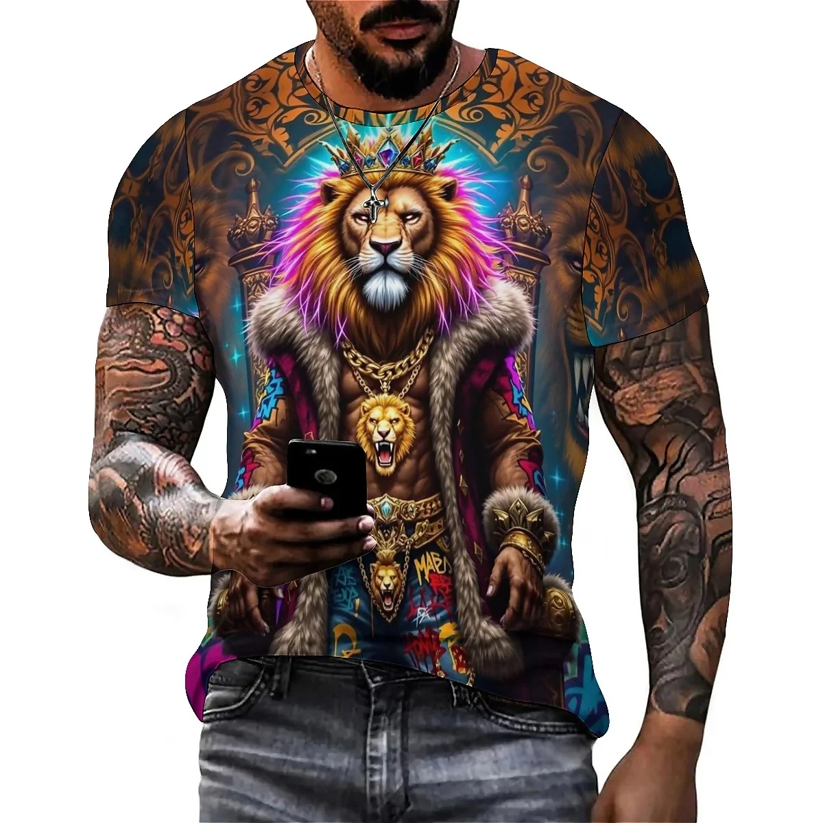 

Summer Adult Vacation Travel Men's 3D Printed Short-Sleeve T-Shirt - Men's Crew Neck Top