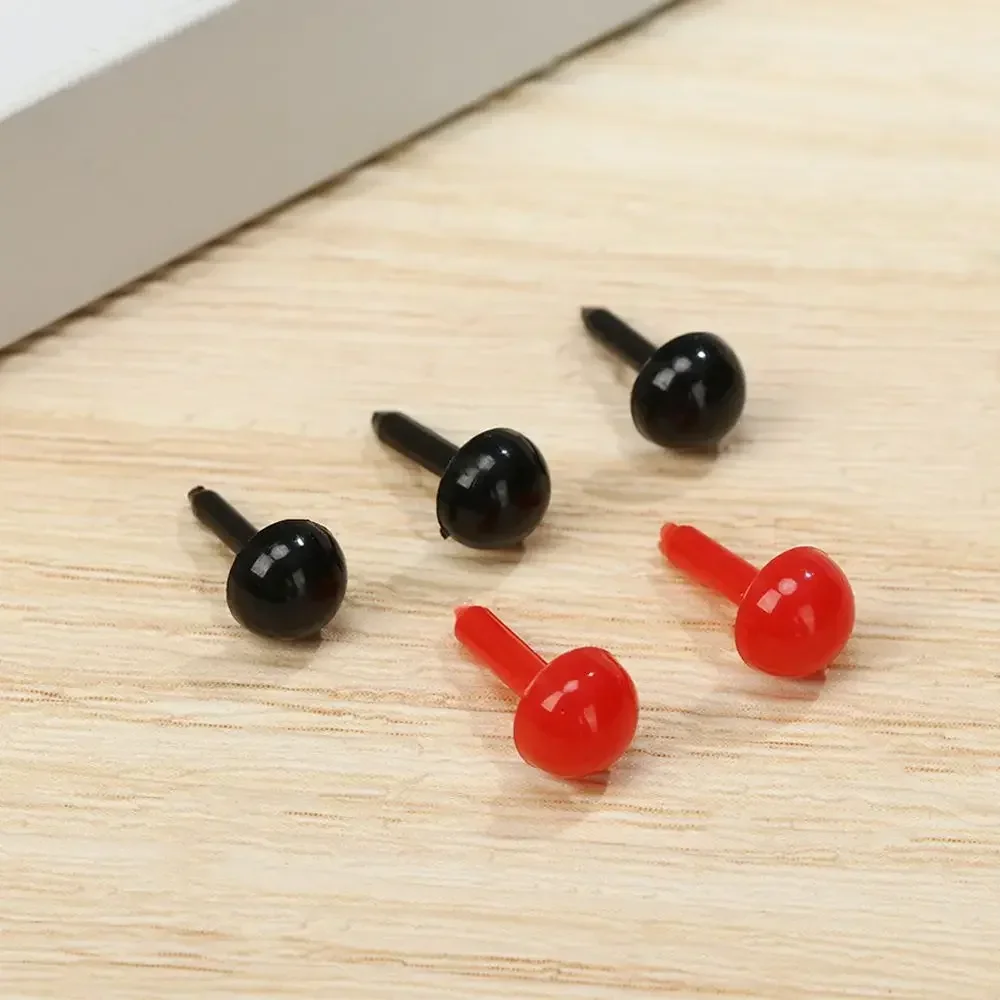 100 pçs plástico mini nariz oval para boneca de pelúcia olho de pelúcia cão animais narizes acessórios diy preto/vermelho segurança nariz redondo 3/4/5/6mm