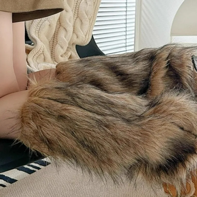 جديد Y2k فو الفراء تدفئة الساق فتاة حار Harajuku شتاء دافئ فروي الأحذية غطاء الجوارب Jk خمر الهيب هوب تأثيري الجوارب اكسسوارات