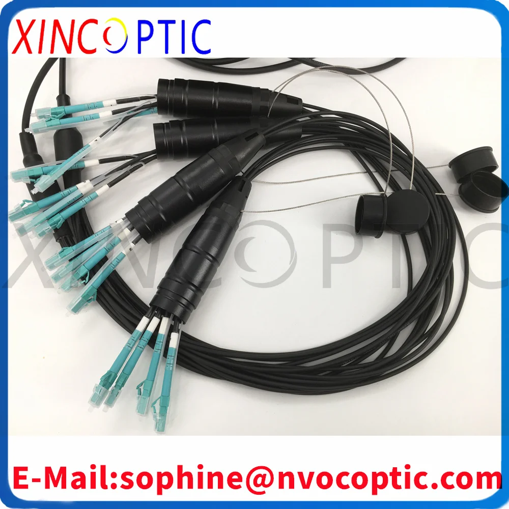 8F، MM، OM3-300,50/125,5.0mm، 8Cores LC/UPC TPU سلك تصحيح الألياف البصرية المدرعة كابل أسود، 100M 120M150M 180M مع طبل PCD310/لفة #6