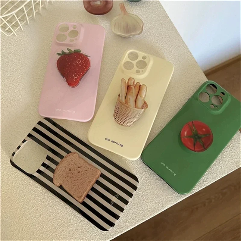 Korean Cute Baguette Bread Griptok Bracket for IPhone Samsung Simulation Food Universal Phone Accessories Phone Holder Grip Tok