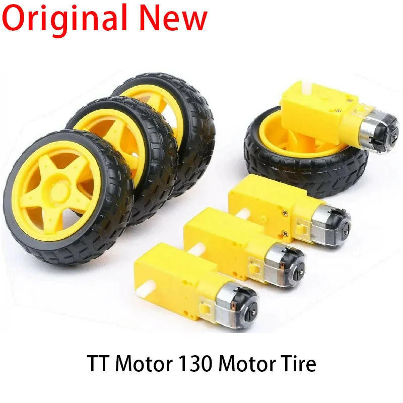 TT Motor 130motor Smart Car Robot Gear Motor tire for Arduino DC3V-6V DC Gear Motor Intelligent Car Chassis Four Drive Car Hot