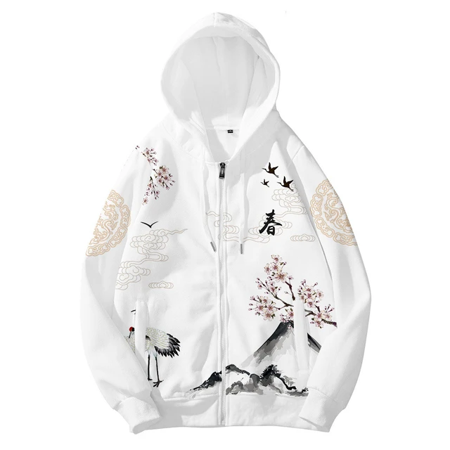 Large Size 5XL 4XL Japanese Style Fashion Crane 3D Print Men s Hoodies Boys Sweatshirt Long Sleeve Zipper Hoodie Brand Clothing AliExpress