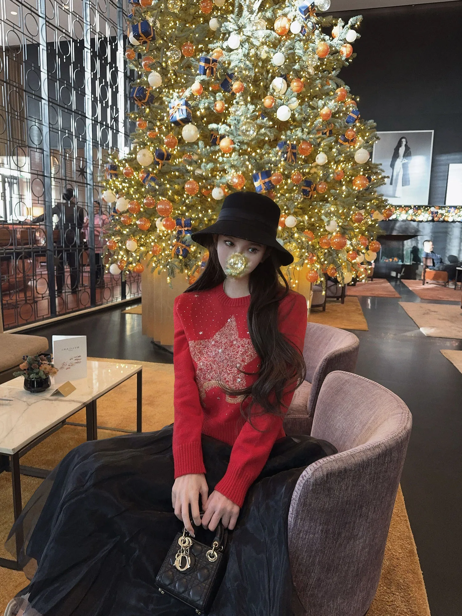 

Красный женский свитер с вышивкой звездой Cisas, свободный крой, зима 2026, новинка, комфортный, с длинными рукавами, вязаный топ