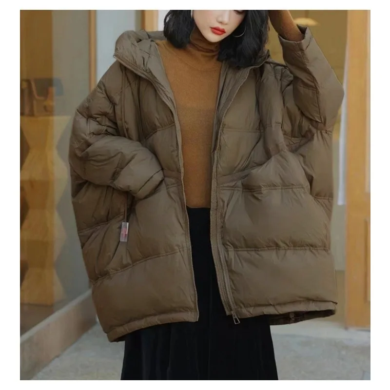 Women's Off-season New Down Jacket Mid-length Hooded Plus Size Loose Fit Maternity Thickened Outerwear Down Jacket Women