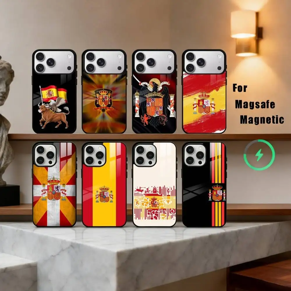 

Art S-Spanish-H F-Flag-G Nationa Phone Case For iPhone17,16,15,14,13,12,11 Plus,Pro Max Magnetic For Magsafe Wireless Charging