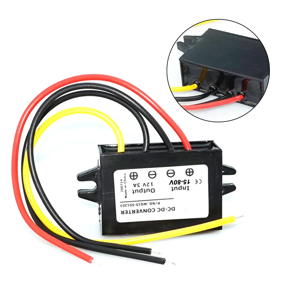 DC 15-80V To DC 12V 2A Step Down Module Converter Voltage Regulator For Car Voltage Transformer Automotive Electrical Equipment