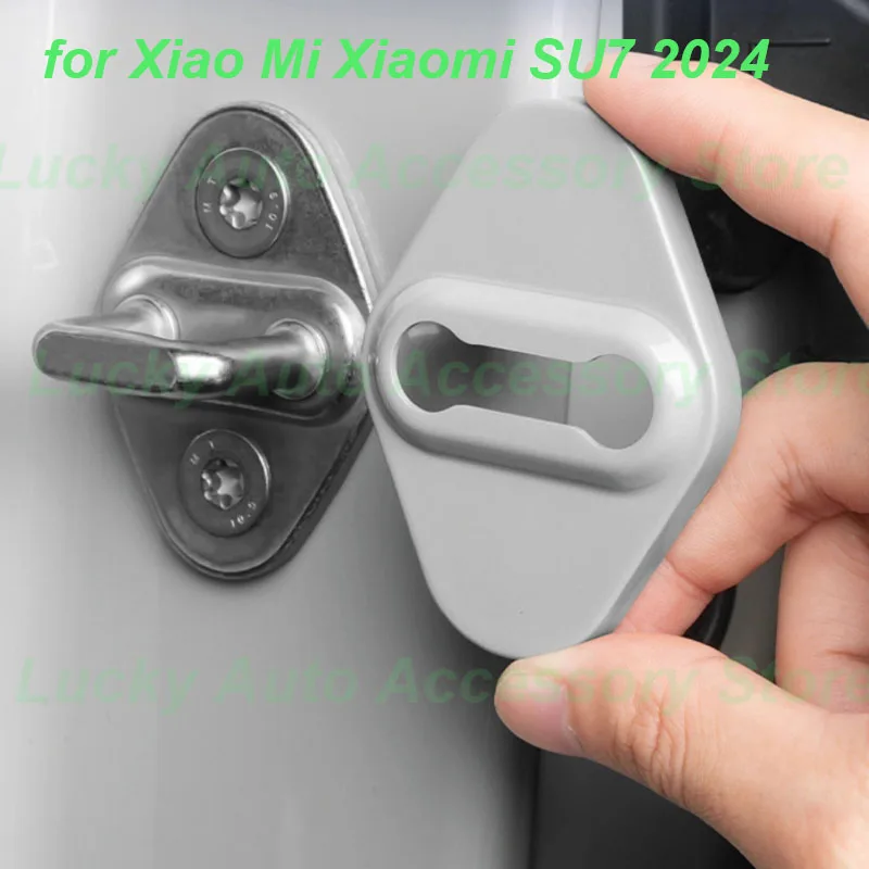 

Car Door Lock Covers for Xiao Mi Xiaomi SU7 2024 Door Lock Catch Protector ABS Shock Absorption Cover Interior Accessories