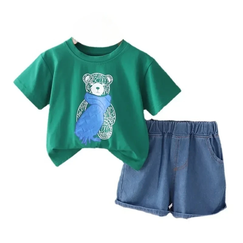 

New Summer Fashion Baby Girl Clothes Children Clothing Suit Toddler Boys T-Shirt Shorts 2Pcs/Set Infant Costume Kids Tracksuits