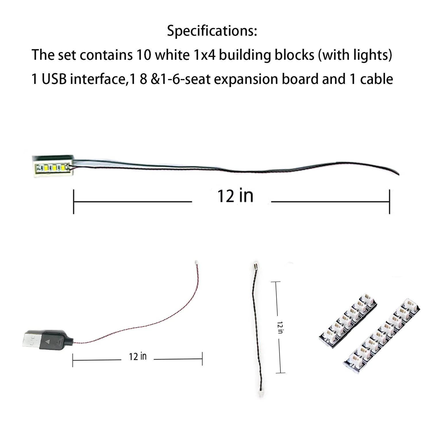 طقم إضاءة لكتل البناء ، ملحقات Moc ، تعمل بمنفذ USB ، متوافقة مع الكتلة ، 1 × 4 ، DIY ، 10 من من من من مجموعة #4