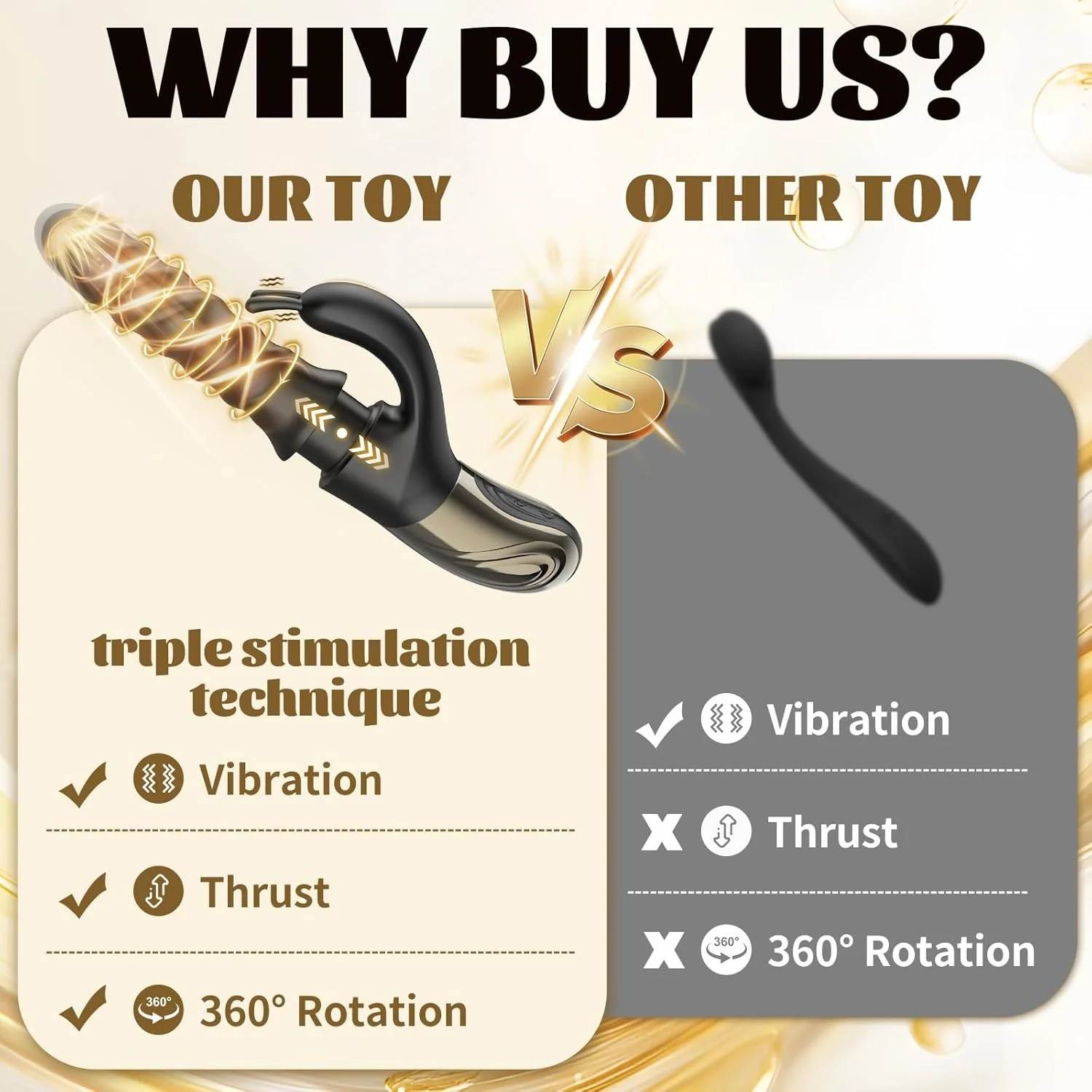 KUSHOR Thrusting G Spot Rabbit Vibrator Clitoral Stimulator 360° Swirl Up Down Thrust 5 Swirling Modes Adults Sex Toys for Women