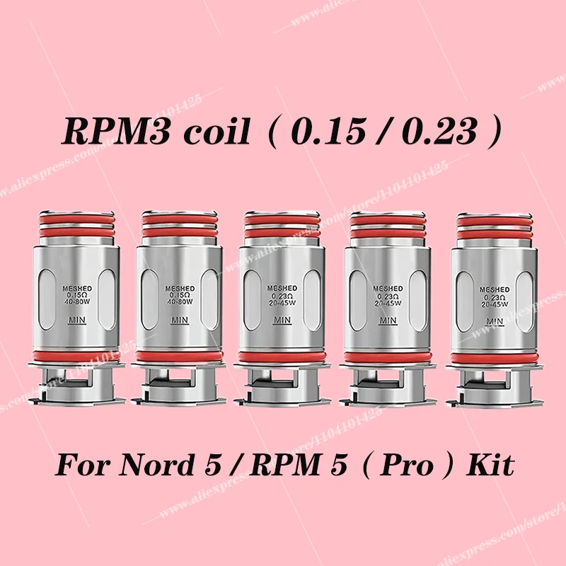 ขดลวด RPM3 Nord5 0.3ohm 0.15ohm สำหรับ RPM 5 (Pro)/Nord 5/RPM 85/RPM 100(5ชิ้น)