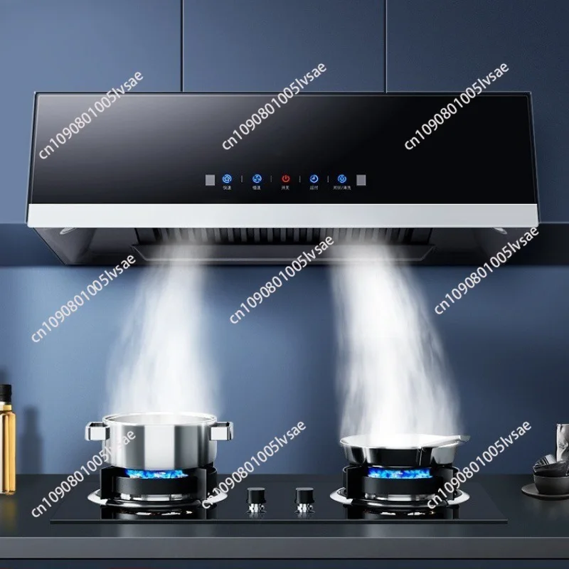 hood home kitchen large suction power oil suction machine automatic cleaning rental house smoke extractor