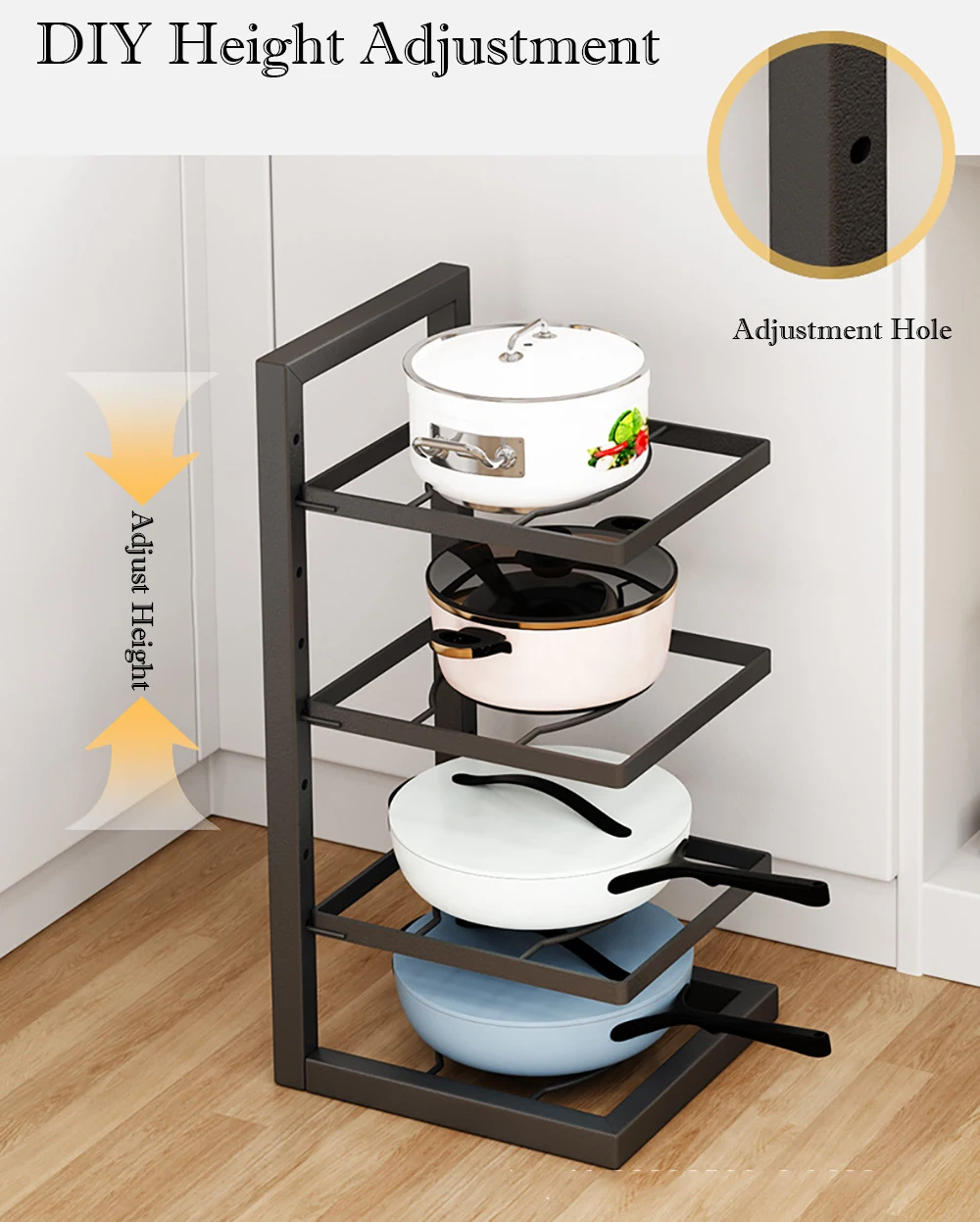 Adjustable Pot Rack Organizer, - огляд і ціна Kitchen Baking Pan Organizer