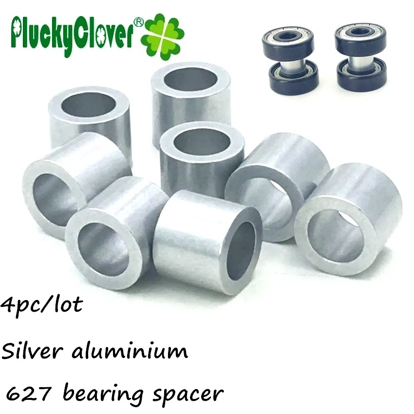 4pcs/set Silver 627 Bearing Spacers For Quad Skates Artistic skating Quad Hockey Skates Bearing Bushing Aluminum Bearing Sleeves