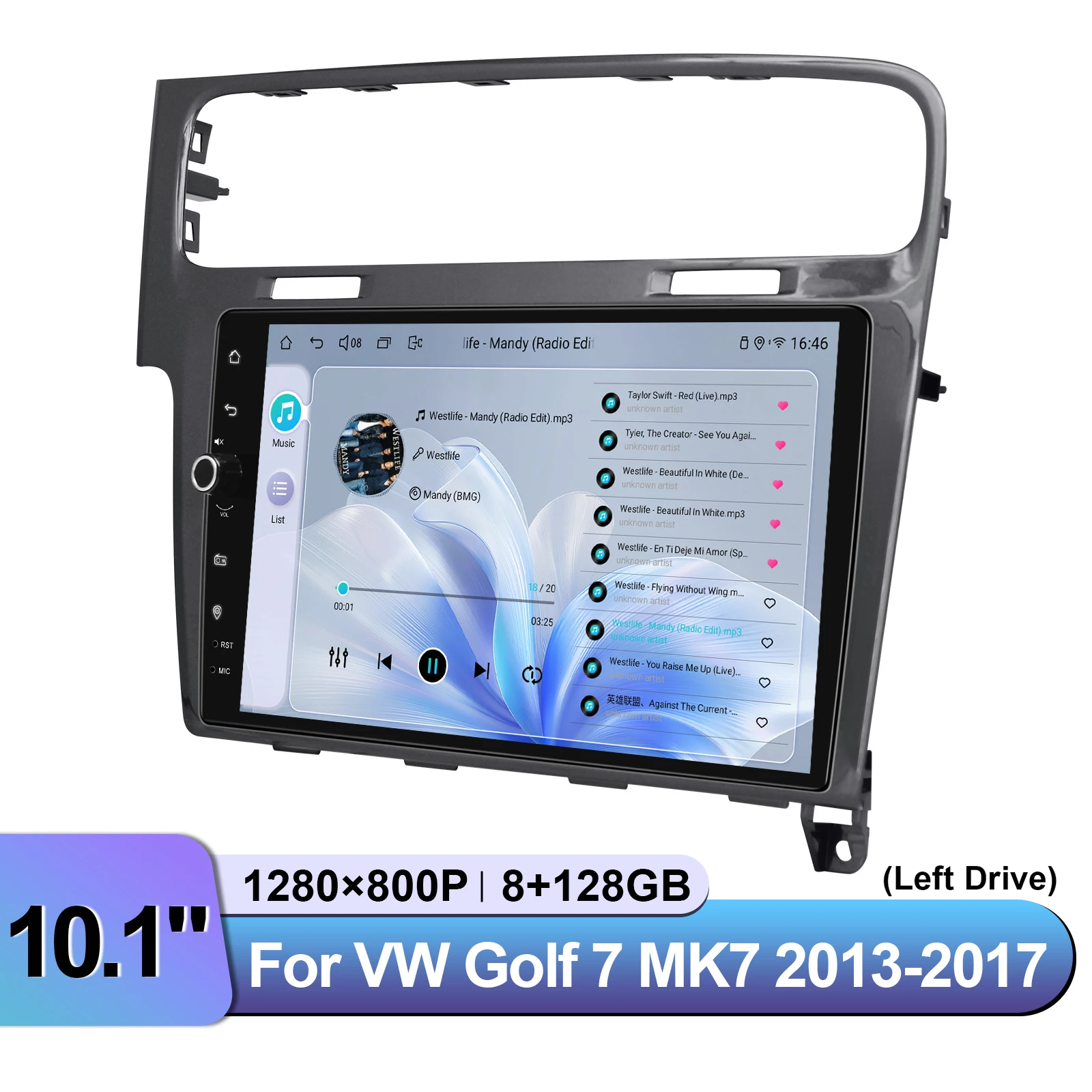 وحدة رأس ستيريو للسيارة Apple Carplay مقاس 10 بوصات من JOYING لسيارة Volkswagen Golf 7 MK7 GTI 2013-2017 محرك الأقراص اليسرى مع توصيل وتشغيل فآسيا باللون الرمادي الداكن #5