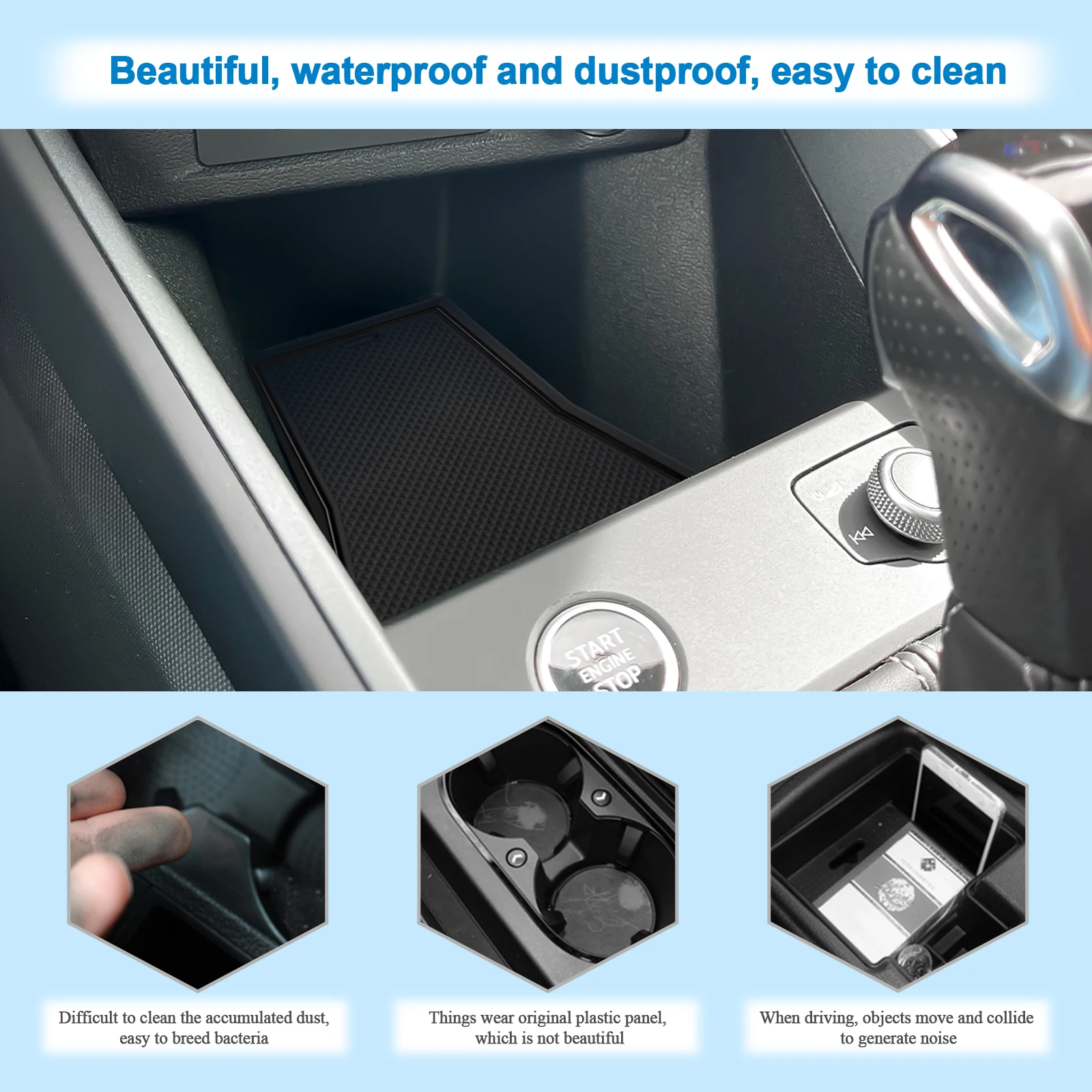 LFOTPP Türschlitzmatte für Audi A1 GB 2019-2025 2026 Auto-Antirutschmatte PVC-Türschlitzpolster Autozubehör für Audi A1 GB 2025 – Detail 6