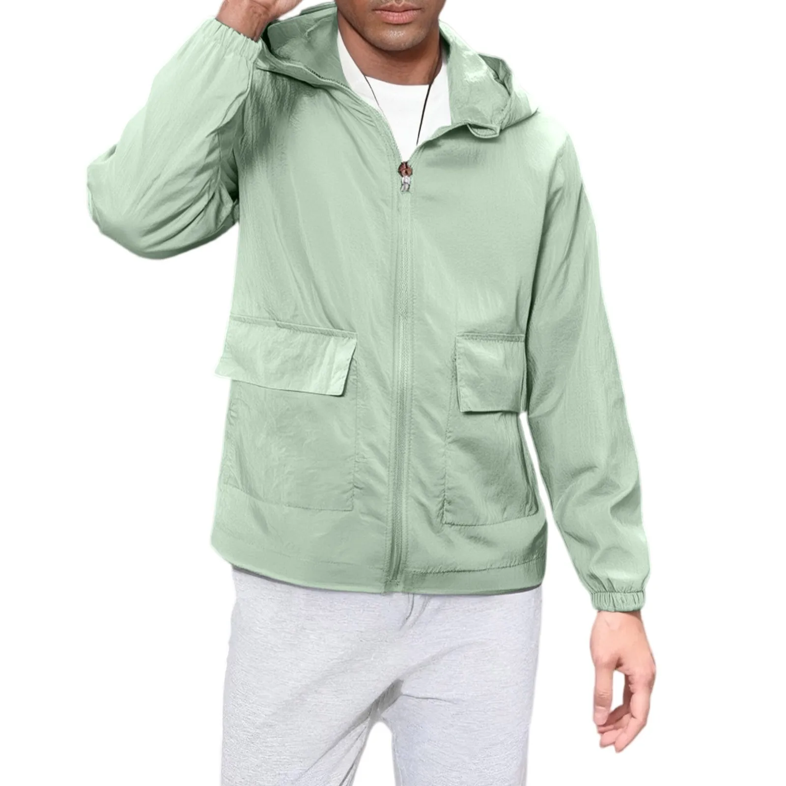 للجنسين سترة خفيفة الوزن قابلة للتنفس في الهواء الطلق معطف مقاوم للماء الشمس الأشعة فوق البنفسجية سريعة الجافة Protectionacket مقنعين سترات ناعمة 2025