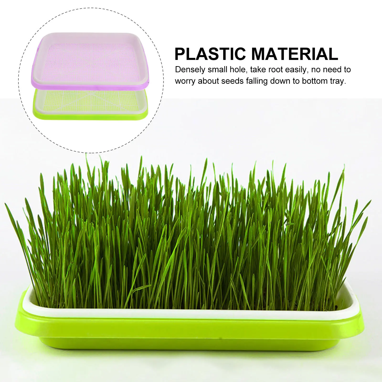 

4 set Soilless Sprouting Basin Grower Tray For Wheatgrass Soybean Mung Water Planting With Grid Nursery Layer Densely Holes
