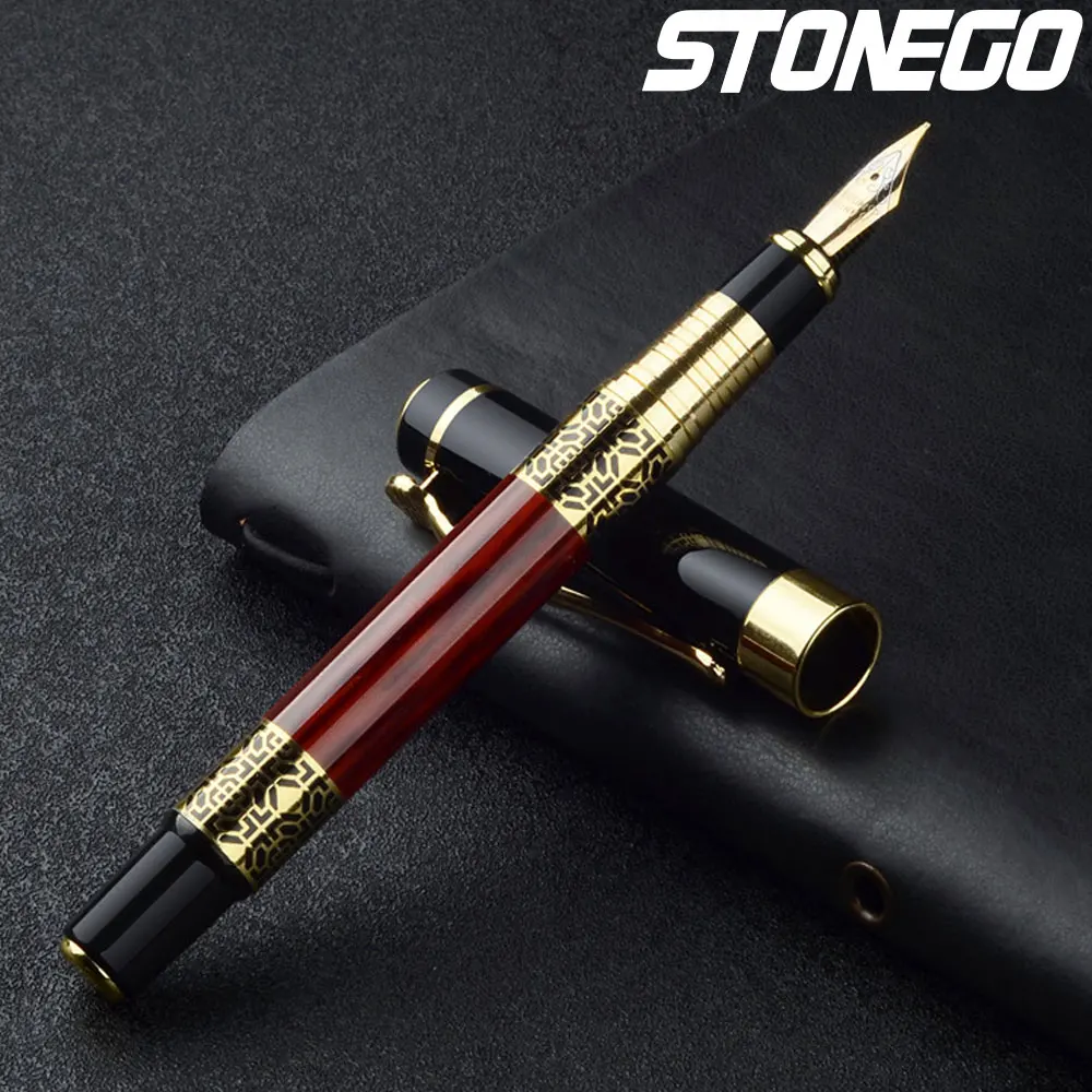

STONEGO Classic Design Rosewood Color Brand Metal Ink Fountain Pen Office Executive Business Mens Pen