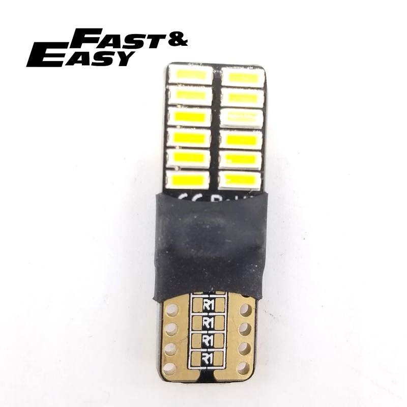 T10 24SMD 3514 W5W LED Bulb Canbus Error Free Car Interior Trunk License running Plate Position Lights 12V 2W 240LM 6500K White