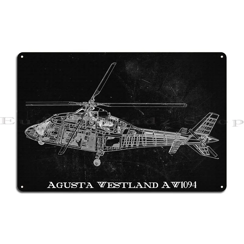 Agusta Westland Aw109 Metal Sign Garage Wall Decor Designs Vintage Club Bar Tin Sign Poster