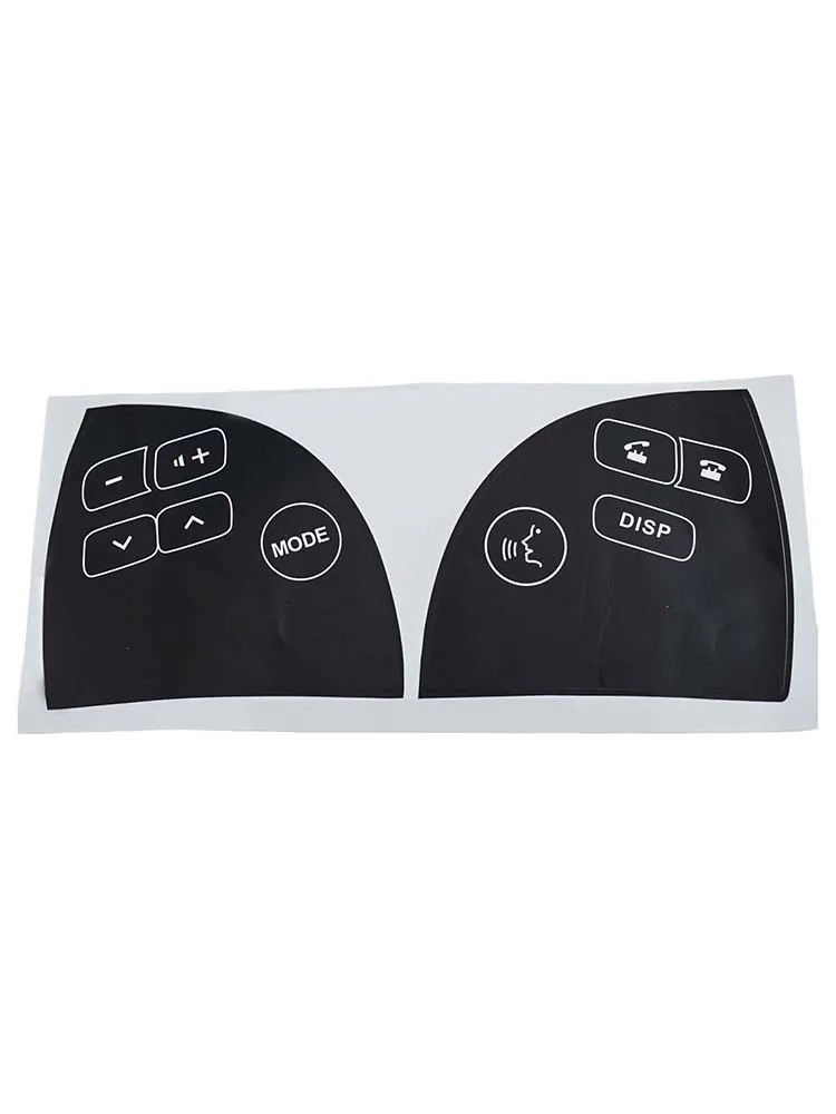Automotive Interior Steering Wheel Control Stickers Steering Wheel Button Decals Reflected Light Illumination White Lettering