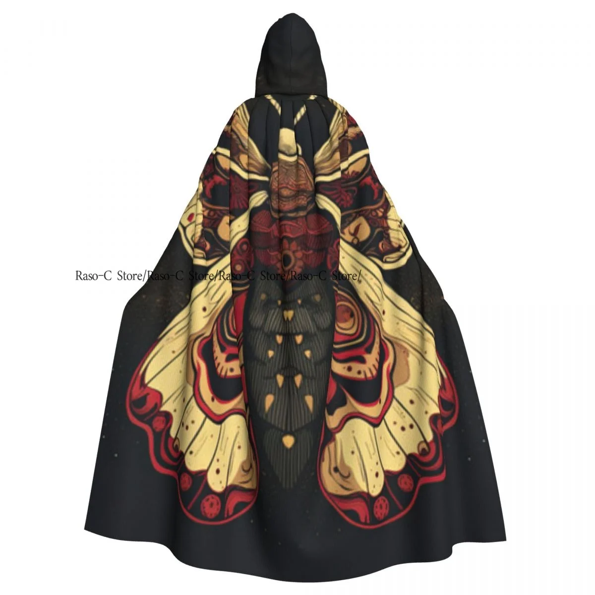 Unisex Adult Moth Wings Cloak with Hood Long Witch Costume Cosplay