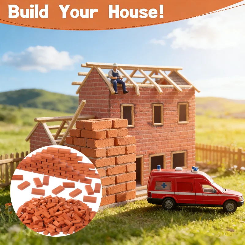 

НОВЫЙ ультра-реалистичный миниатюрный набор кирпичей, идеально подходит для диорамы и архитектурных моделей, высококачественные глиняные кирпичи