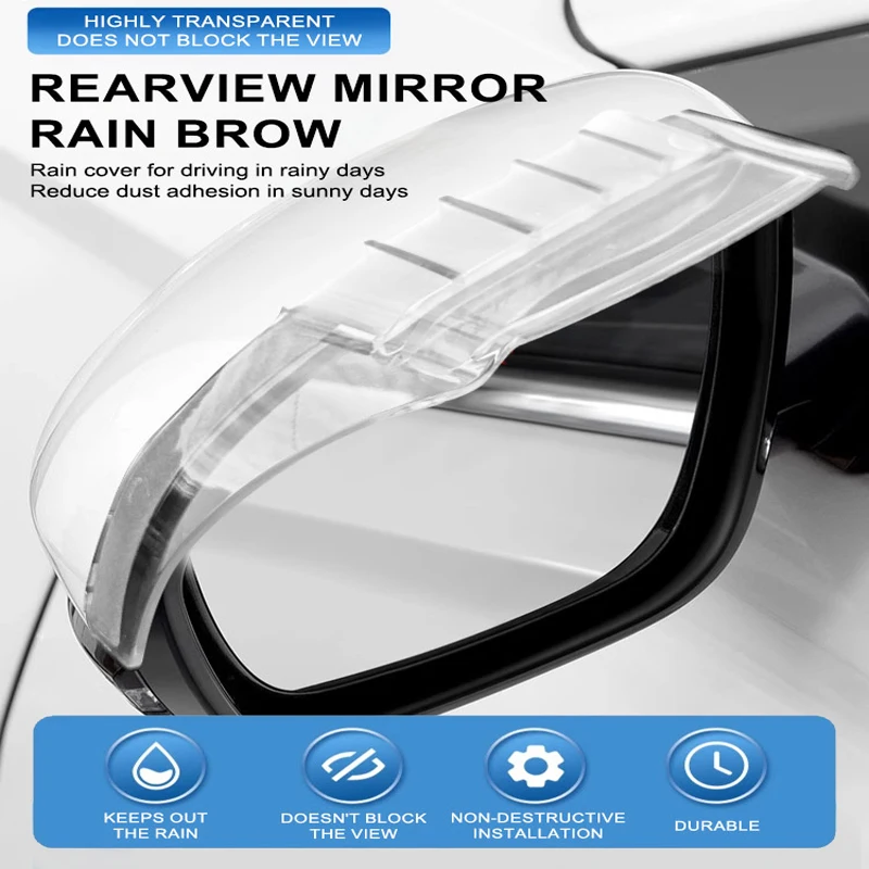 Air guide diversion rainwater car rearview mirror rain eyebrow reflector reverse mirror ventilation type universal rain eyebrow