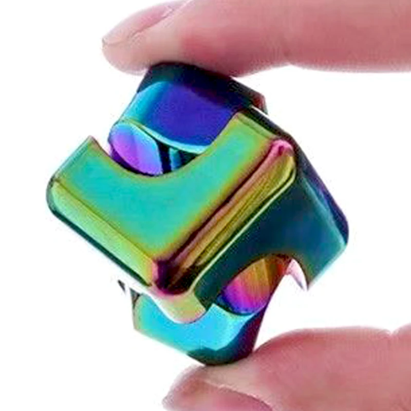Square Magic Dice Metal Rotate Cube Fidget Spinner Anxiety Stress Relief Gifts Kids Adults Brinquedos Para Alívio Do Estresse
