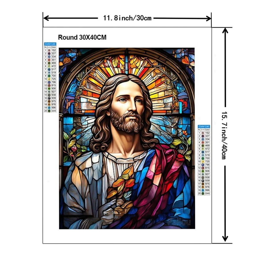 Jesus Christ Stained Glass Art Diy 5d Diamond Painting Religious Holy Cross And Virgin Mary Mosaic Cross Stitch Gift Home Decor