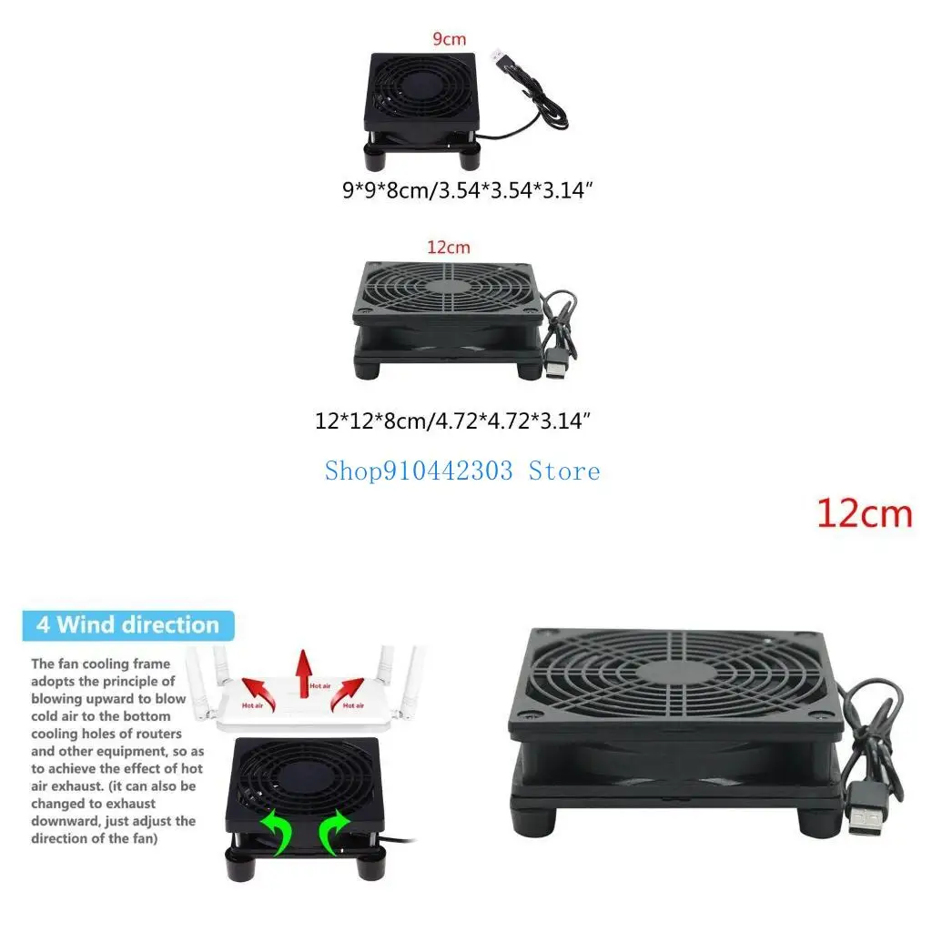 L4MD Router Set Top Box Radiator DIY Replacement Parts 9/12cm Utility Cooler Fan