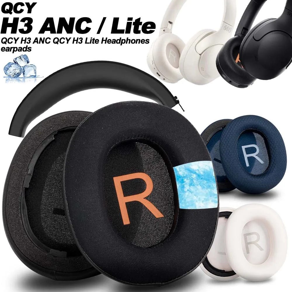 Almofadas de fone de ouvido para qcy h3 h3 lite anc substituição earpads malha pano memória cobre esponja proteína macia
