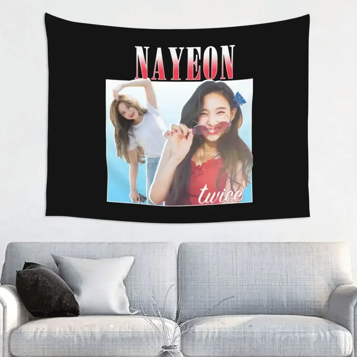 Twice Korean Tapestry Wall Hanging Print Fabric Tapestries Kpop Nayeon Art Decoration Dorm Decor Tapiz