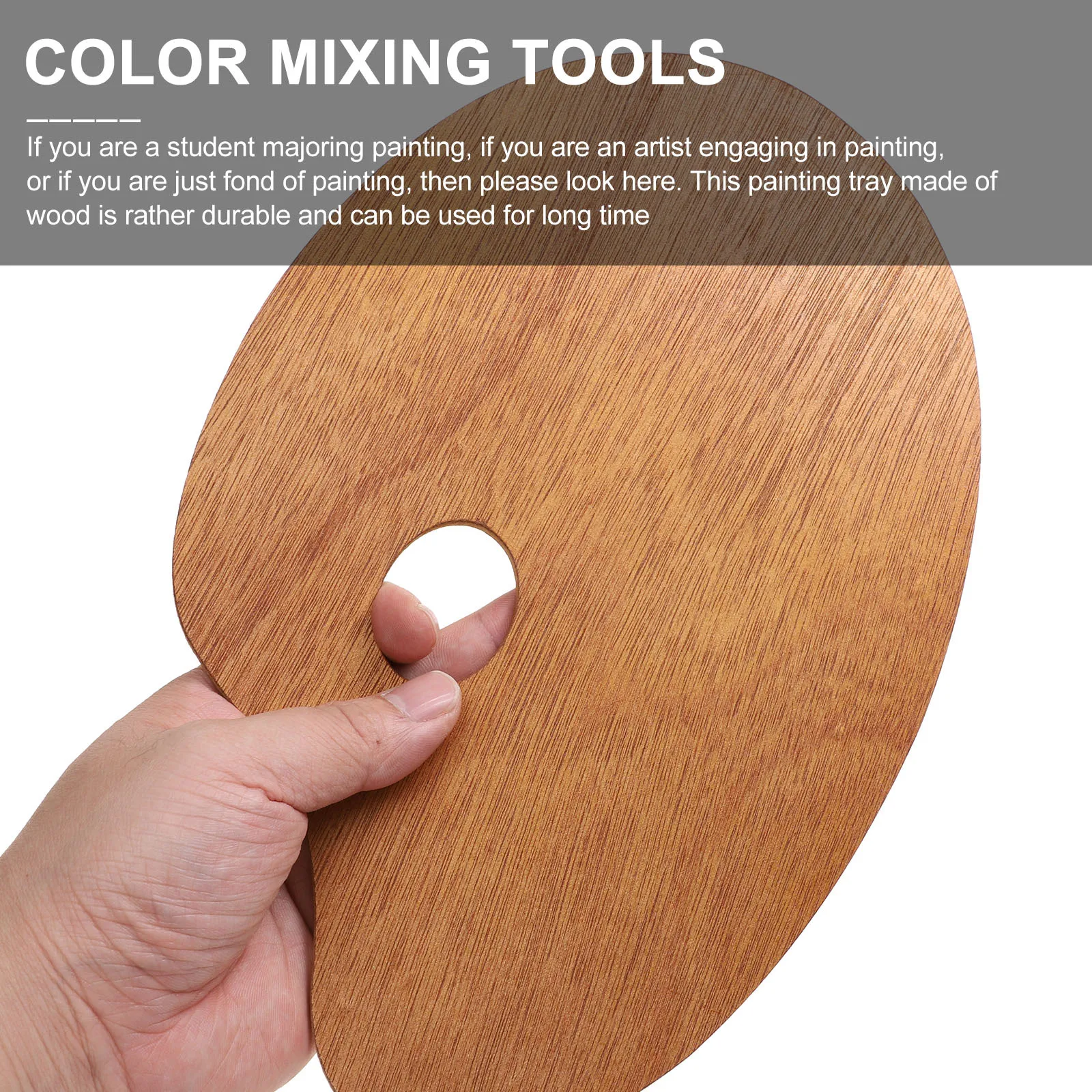 

2pcs Wooden Paint Mixing Tray For Artists Students Kids Sturdy Lightweight Painting Tools Color Mixing Board Art Supplies