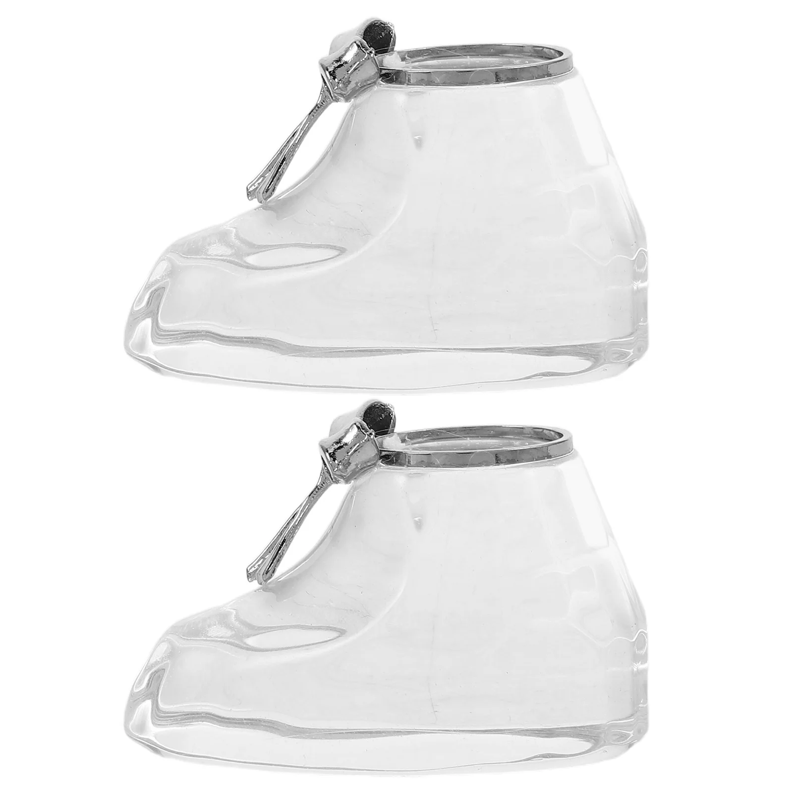

2Pcs Crystal Shoe Ornament for Baby Girl Elegant Transparent Keepsake Decor Tabletop Nursery Room Wedding Shower Birthday