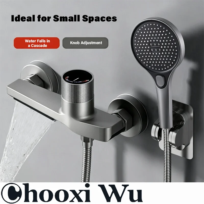 

Water Heater Mixing Valve, Waterfall-Style Bathroom Shower Valve, Bathtub Shower Faucet for Hot and Cold Water