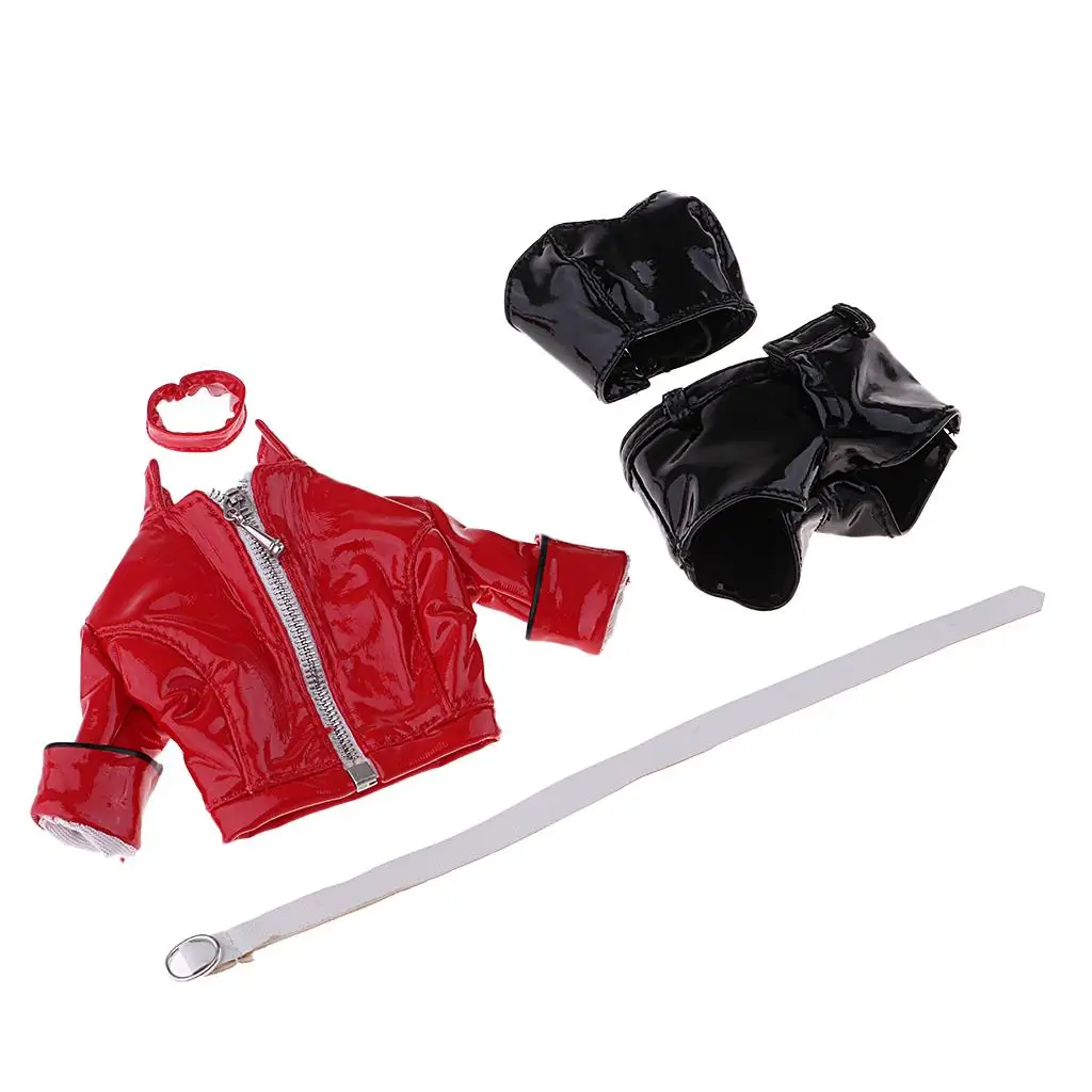 1:6 Short PU Leather Jacket & Outfits Clothes for 12-inch