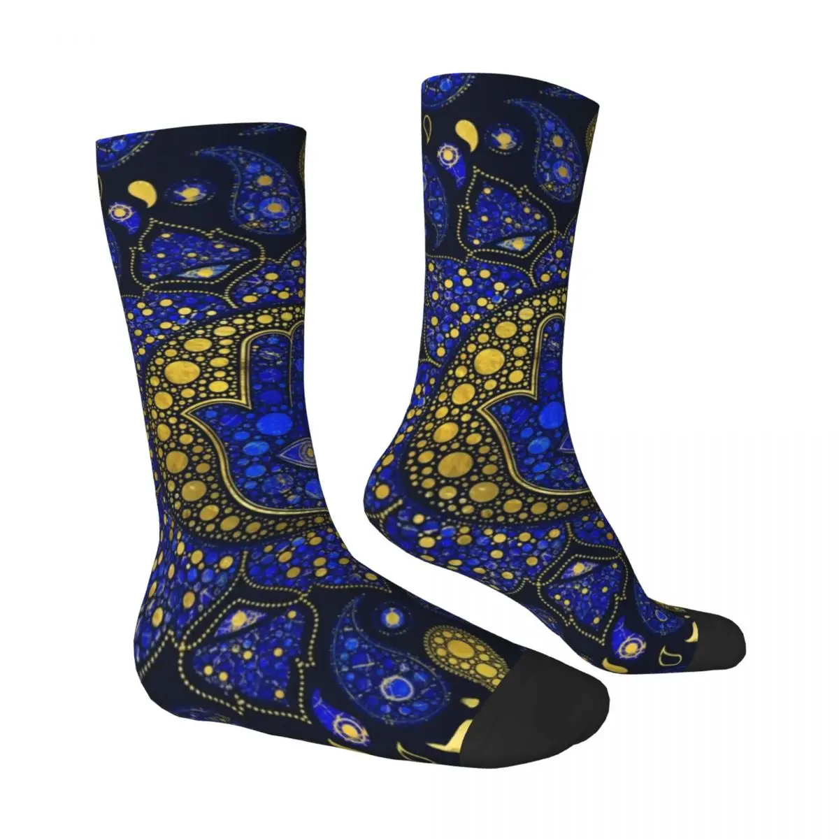 Hamsa Hand Socks Hand of Fatima Dot Art Modern Stockings Women Men Breathable Running Sports Socks Winter Print Anti-Slip Socks