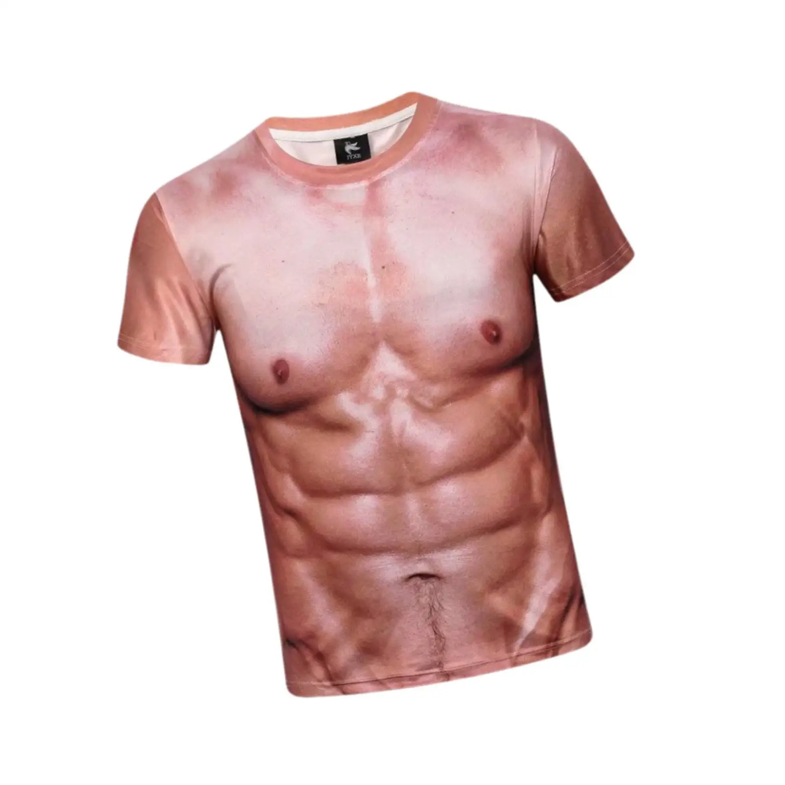 Novelty 3D Print Muscle T Shirt Casual Funny Short Sleeve Crewneck for Men’s Designer Outfits