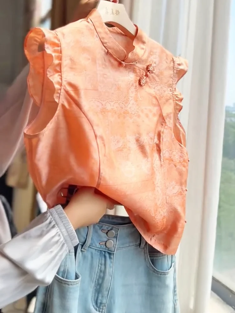 

Новая китайская женская футболка с цветочной вышивкой, модная летняя коллекция 2025, большие размеры, универсальная, для верхней части тела