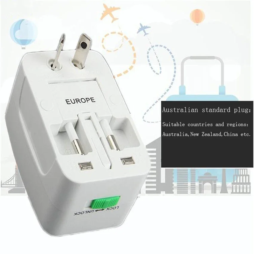 Real Rushed Travel Converter Adaptor Universal Conversion Plug Multi-purpose For Many Countries,such As Us\\uk\\au\\eur Etc.