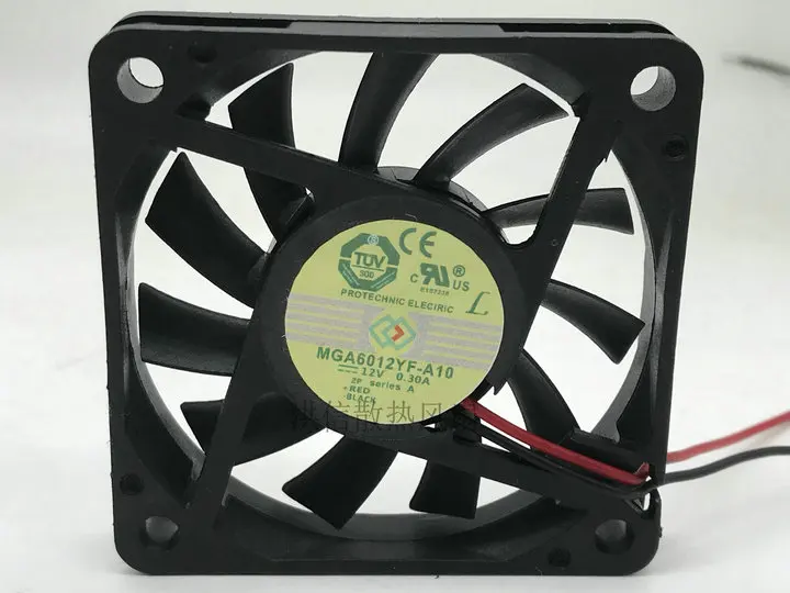 MAGIC MGA6012YF-A10 DC 12V 0.30A 60x60x10mm 2-Wire Server Cooling Fan