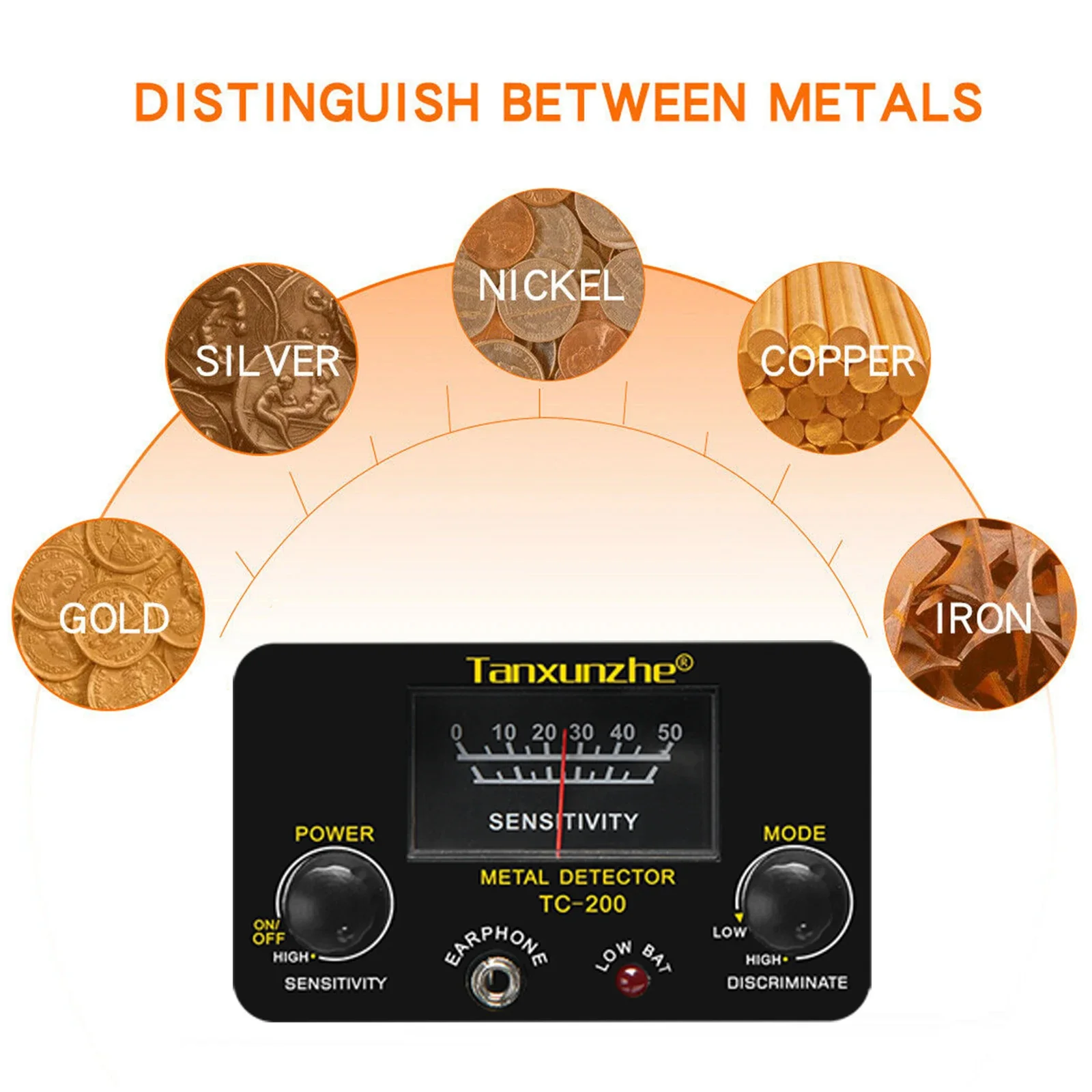 TC-200 nuovo aggiornamento Metal Detector Underground Wire Iron Metal Gold Detector Tracker regolabile per la ricerca del tesoro nuovo