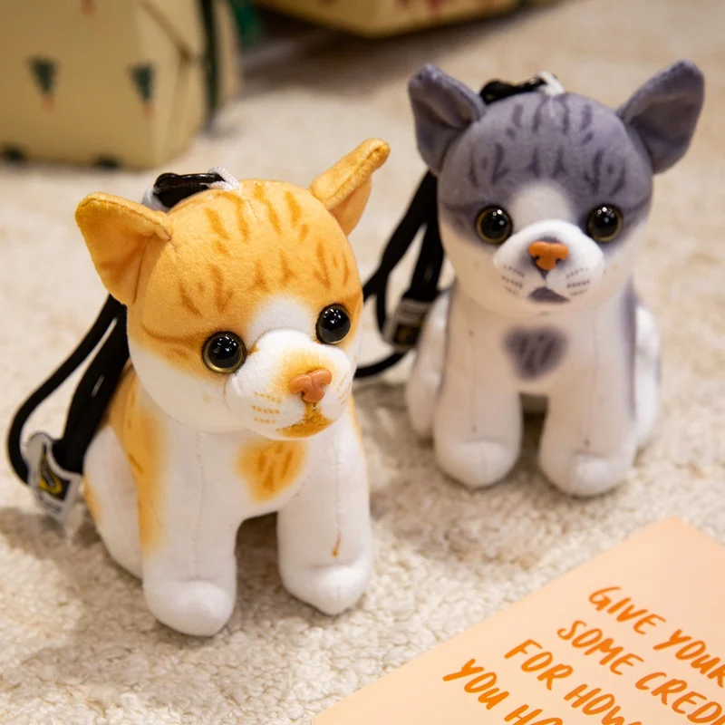 15cm Cute Cartoon Animal Plush Keychain Tiger Dog Panda Cat Leopard Deer Flamingo Plush Keyrings Bag Backpack Plush Pendant