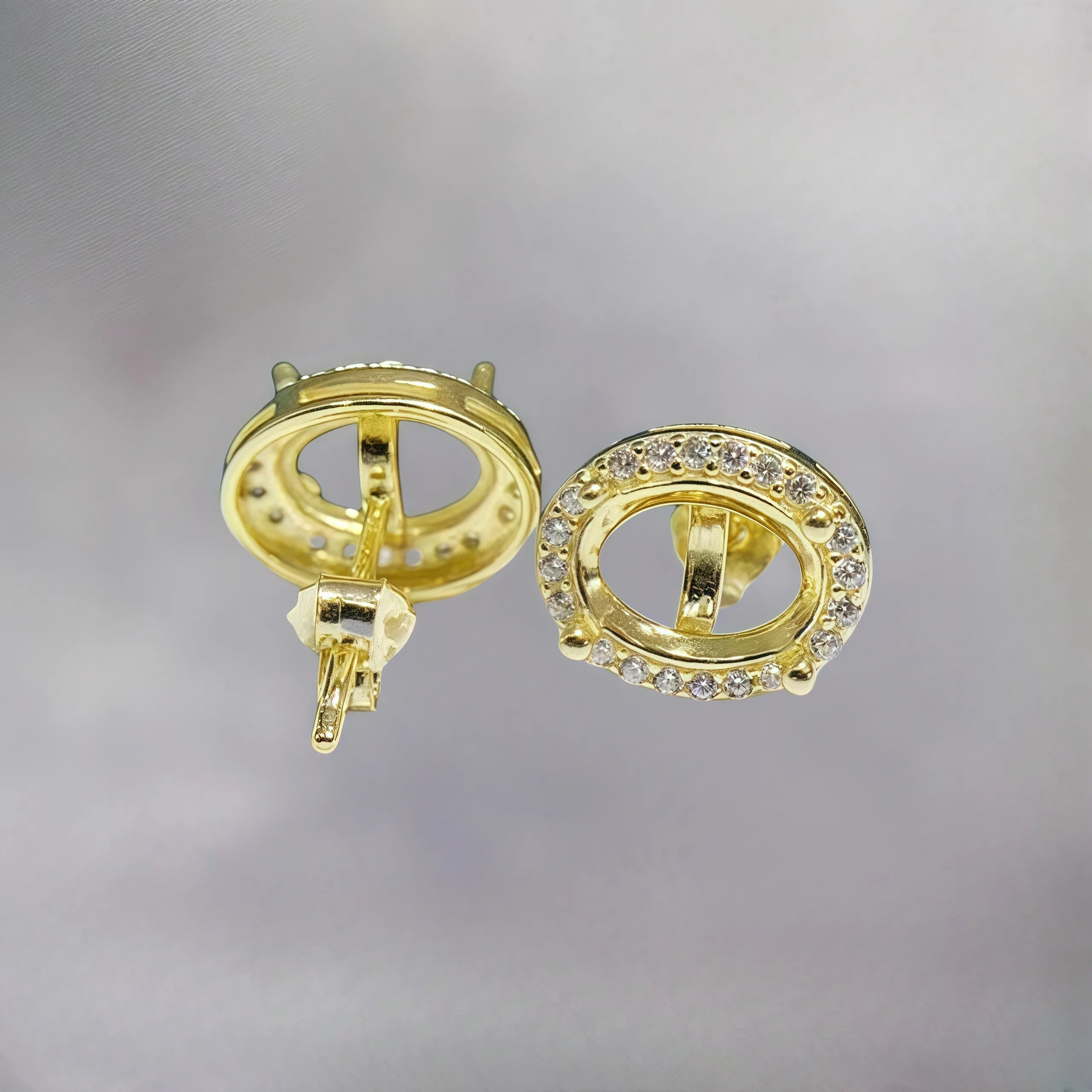 Setting 4*6/5*7/6*8mm Ellipse Stone DIY Empty Holder Earrings S925 Sterling Silver Fine Charm Jewelry Simple Design for Woman