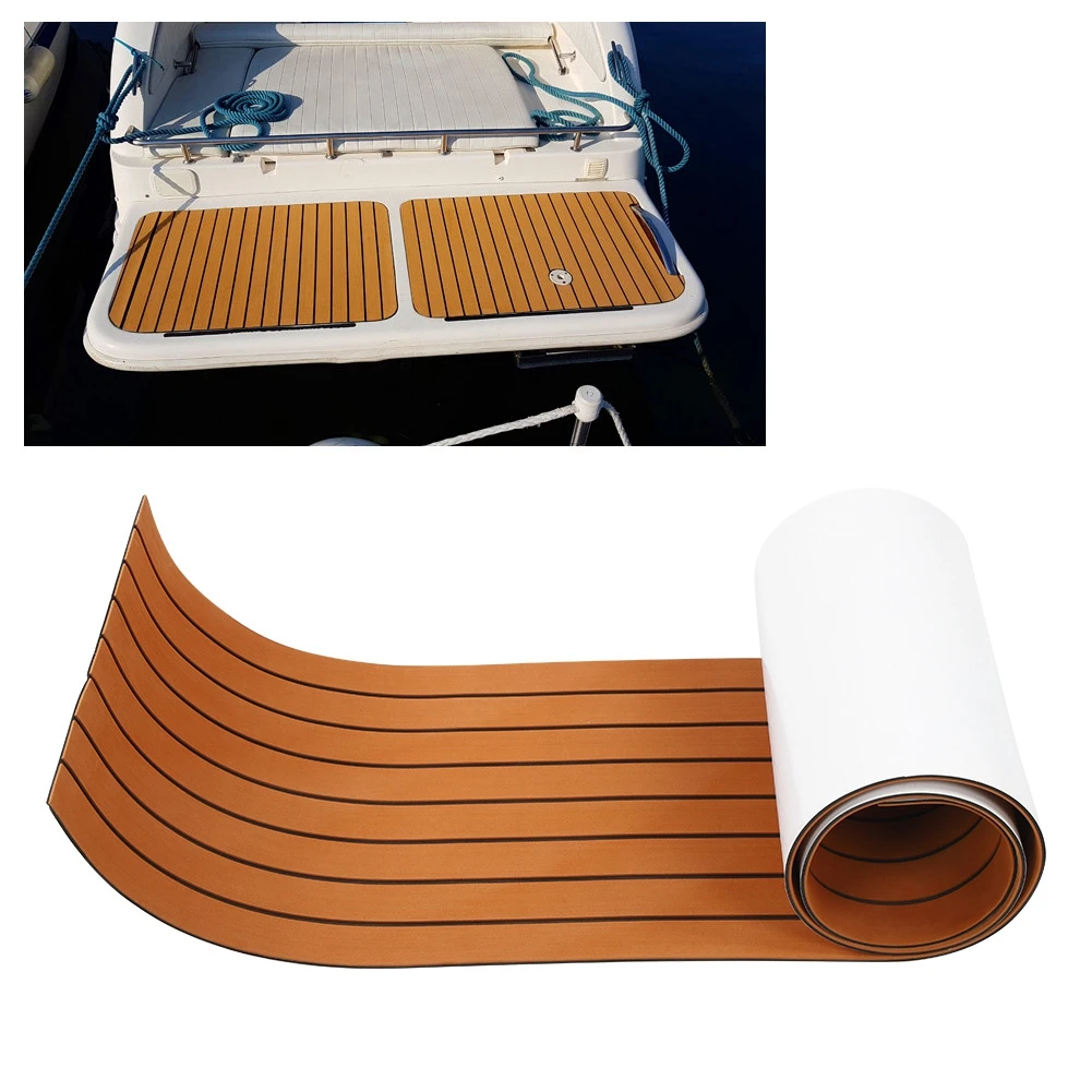 

Boat Flooring Mat Adhesive EVA Foam Faux Teak Marine Decking Sheet UV Protection Boats Accessories 240cm*45cm*06cm