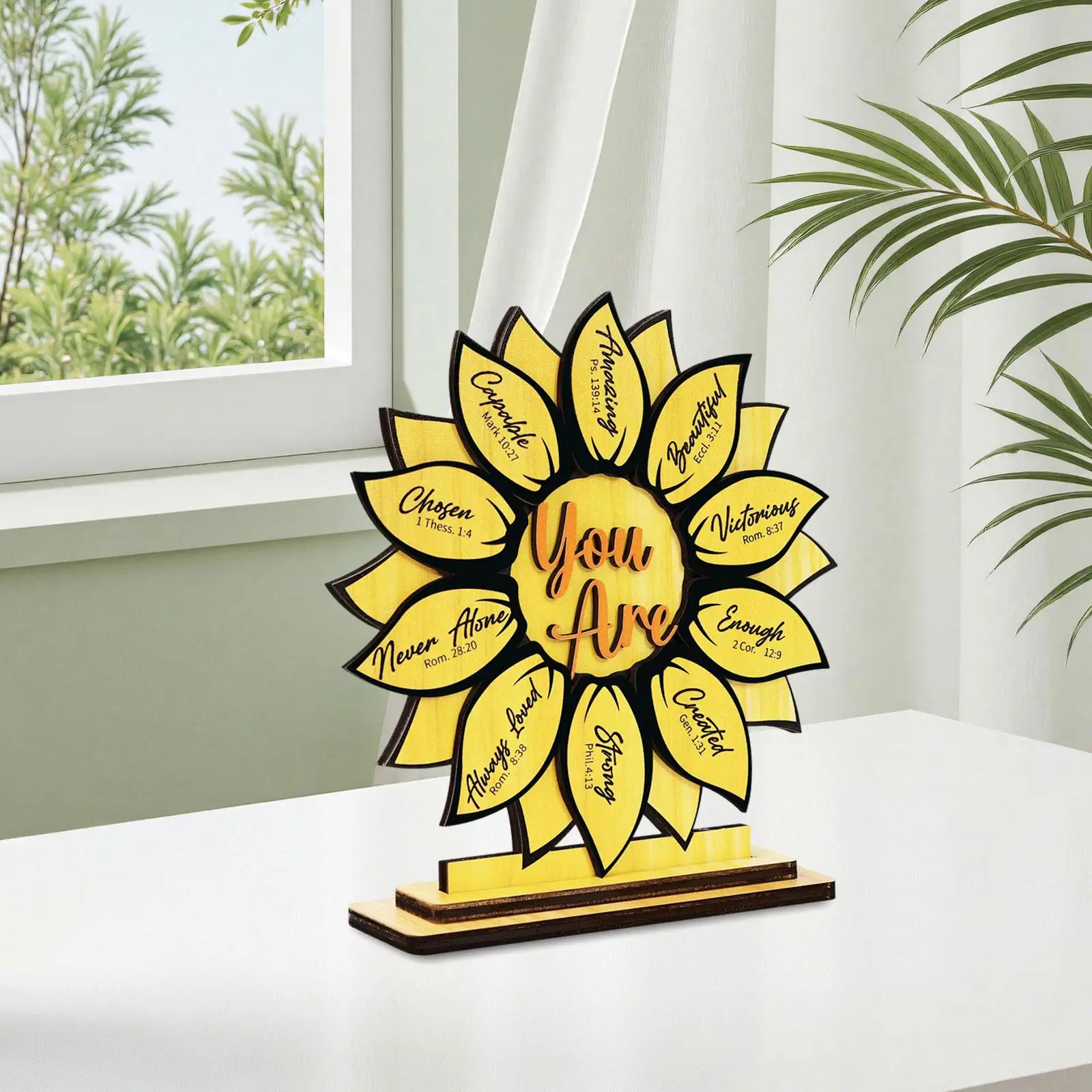 

Sunflower Statue Holiday Crafts Funny Decorative Collectible Housewarming Gift Figurine for Bookshelf Room Balcony Bedroom Table